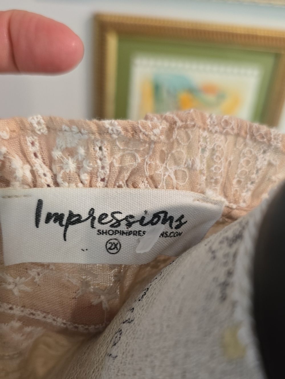 Impressions Beige Embroidered Mini Dress - Picture 2 of 11